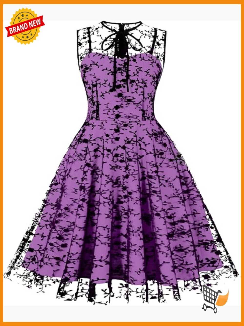 Vintage Gothic Cocktail Dress with Floral Embroidery and Tulle Layers